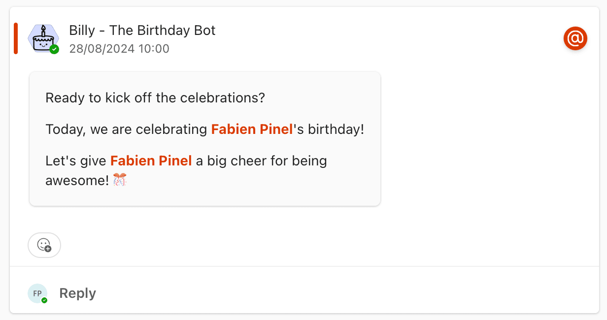 microsoft teams birthday bot demo